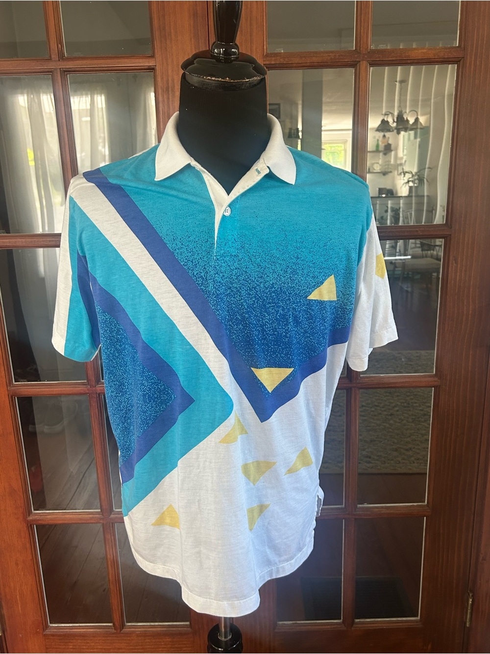 Vintage Christopher Hayes Polo T-Shirt Striped Short Sleeve Collared 90s Mens L